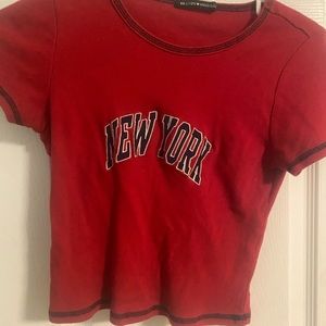 brandy new york red crop top